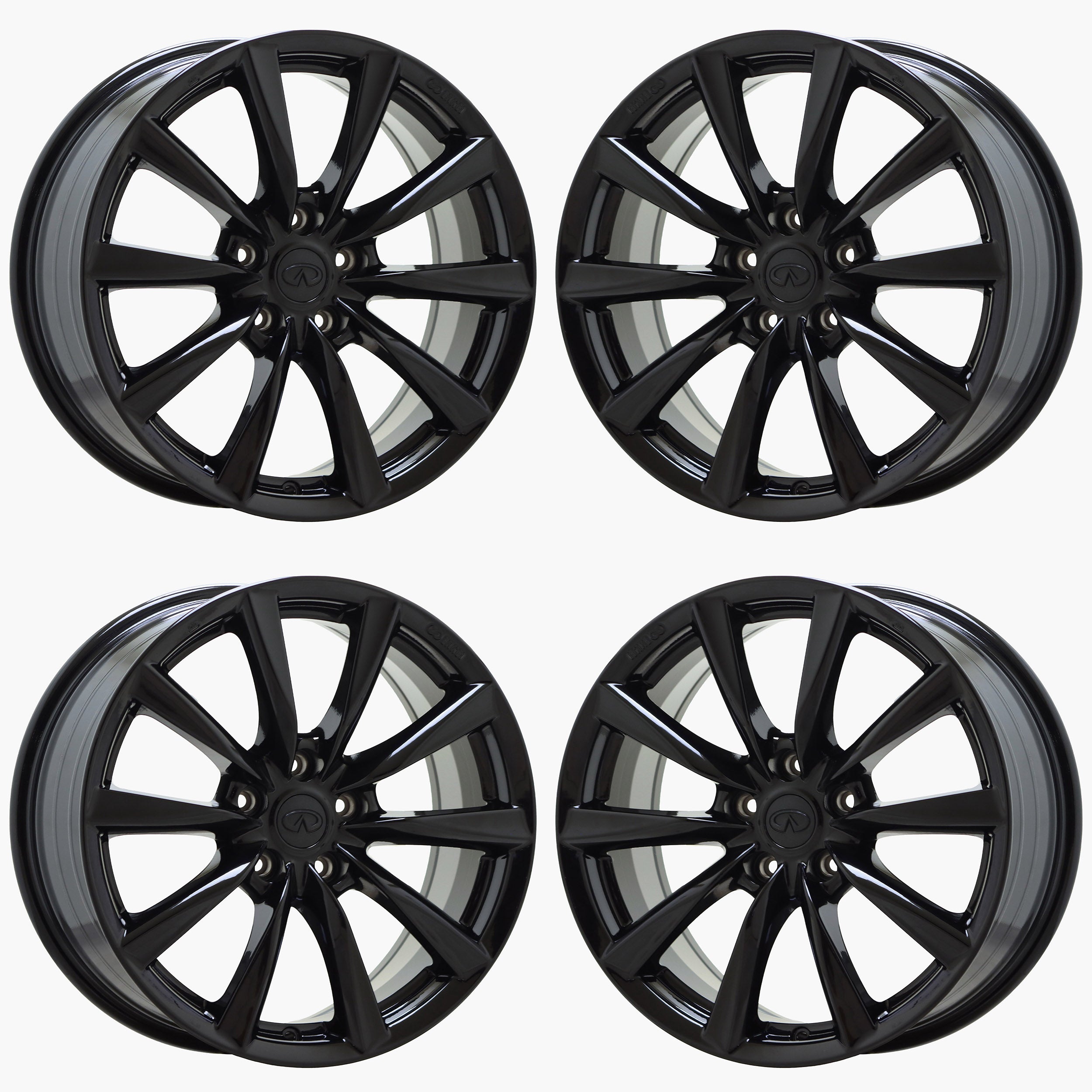 18" Infiniti G37 Q60 Gloss Black wheels rims Factory OEM set 73742